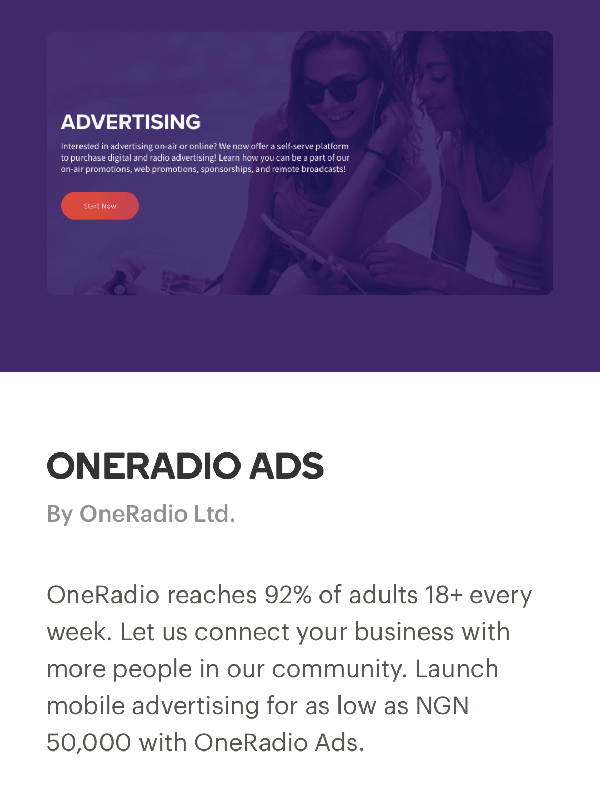 OneRadio Ads